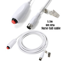 Tombol Panggil Perawat Berlapis Nikel dengan Pelindung PVC Tembaga, Kabel Panggil Audio Darurat 8-Pin DIN dengan Klip Model KBK-8DIN-E01