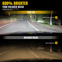Ampoules de phare LED A50 H1 H3 H7 H8/H11 H4 9005 9006 9012 5202 H13 9007 Canbus 9-60V 55W 6500K Blanc 4300K Jaune pour voiture/camion