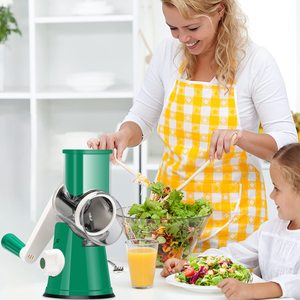 Râpe à fromage rotative manuelle 3 en 1 pour cuisine, boîte à râper ronde, trancheuse à légumes, moulin à noix - Product Image 6