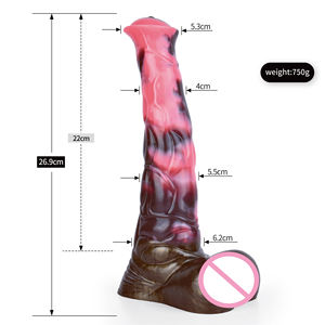 <span class=keywords><strong>Consoladores</strong></span> de animales enormes con juguete sexual de silicona de fantasía con ventosa realista Consolador de caballo largo Tapón anal enorme Maduro - Product Image 3