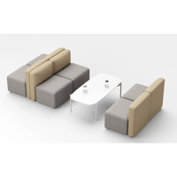 Ensemble de canapés modulaires modernes en tissu écologique et métal, mobilier commercial pour salle d'attente, bureau, hall, hôpital, école, hôtel