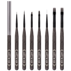 Ingéniosité série manucure professionnelle Nail Art ensemble <span class=keywords><strong>de</strong></span> pinceaux haute PBT Nylon Gel Liner brosse ovale en bois peinture brosse sertie - Product Image 1
