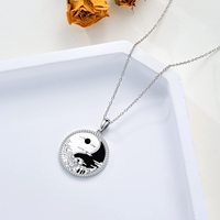 YFN 925 Sterling Silver Mountain Yin Yang Pendentif Collier Nature Bijoux Cadeaux pour les amoureux de la nature Randonneur Hommes Femmes