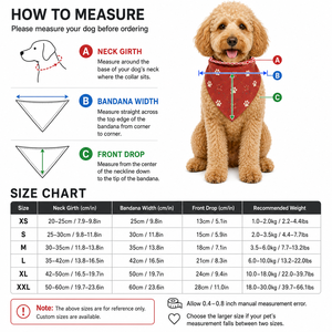 Pañuelo para Perro de Algodón con Estampado de Huellas Rojas, Doble Capa, Suave, Lavable, Decoración Festiva, Pañuelo para Cachorros y Perros Pequeños y Medianos - Product Image 2