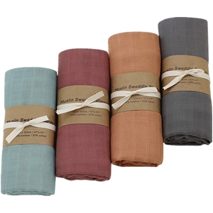 De arco iris de Color sólido suave de 100% algodón orgánico de bambú, <span class=keywords><strong>muselina</strong></span> de tela bebé mantas conjuntos - Product Image 6