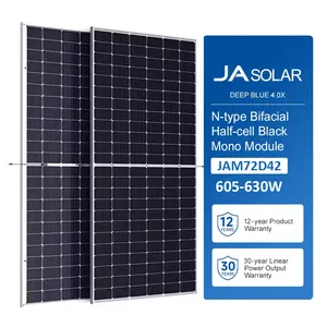 US Warehouse JA N Type 630W 625W 620W 615W 610W Solar Panel Half Cut Bifacial Photovoltaic Modules Solar Panels