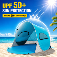 Tente de plage instantanée pour 3-4 personnes, protection UV, abri solaire léger et portable, tente d'ombre pour le camping en plein air et la pêche