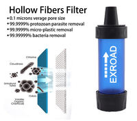 Exroad personnalisé sport de plein air camping randonnée filtre à eau paille purificateur potable portable filtre à eau paille