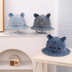 2025 Denim chapeau pour bébés mode ours seau chapeaux printemps été enfants casquette enfant en bas âge Suncaps filles accessoires infantile trucs 1-3 ans - Product Image 3