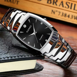 Reloj de Cuarzo para Hombre, Cuadrado, de Acero de Tungsteno, Resistente al Agua, de Marca - Product Image 3