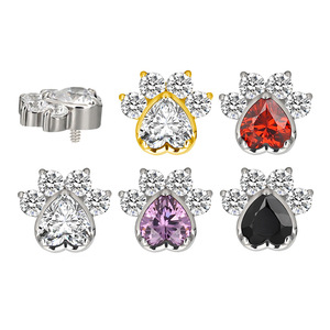 Juego de <span class=keywords><strong>Piercing</strong></span> de Titanio G23 con Diseño de Garra de Gato y Corazón con Circonita Cúbica en el <span class=keywords><strong>Centro</strong></span>, Joyería Corporal de 16G, <span class=keywords><strong>Piercing</strong></span> Helix, <span class=keywords><strong>Piercing</strong></span> Labret, <span class=keywords><strong>Piercing</strong></span> para <span class=keywords><strong>Labio</strong></span> - Product Image 2