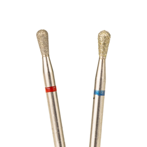 Brocas de acero inoxidable para pedicura y manicura, tipo pêra invertida redondeada, 3/32" F M 2.0*5.0mm, para lima eléctrica rusa - Product Image 1
