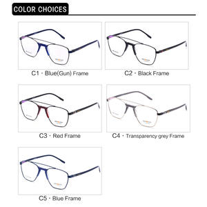 Montures de lunettes rectangulaires grises Jack, monture complète en métal, verres plats, unisexe, adulte, confortables, XS9001 - Product Image 1