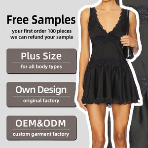 Vestido Mini Negro con Encaje para Mujer 2026, Estilo Coquette Oscuro, Gótico, Grunge, para Fiesta, Directo de Fábrica OEM/ODM - Product Image 1