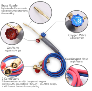 Soplete de soldadura de doble tubo de alta calidad, soplete de soldadura MAPP de oxígeno de latón, soplete de soldadura de propano para soldadura y soldadura fuerte - Product Image 4