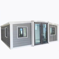 Maison conteneur préfabriquée personnalisée à double extension, mobile, extérieur pliable, design moderne, couleur personnalisable