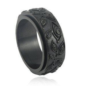 Stainless Steel Eye <b>Ring</b> Men's Punk Style Geometric Pattern Rotating Band Jewelry Gift 24031 - Product Image 4