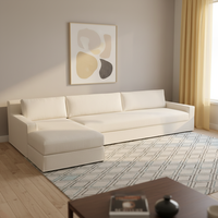 Ensemble de canapés sectionnels modernes pour la maison, l'hôtel ou les petits logements – Combinaison d'angle élégante en forme de L pour appartements vides