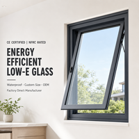 Ventana de Aluminio con Certificación CE, Tipo Toldo, Abatible desde Arriba, Impermeable, Tamaño Personalizado, OEM, Eficiencia Energética, Vidrio Low-E, Comercial