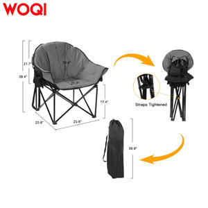 Chaise de camping pliable extra large Woqi, tissu Oxford gris, structure en aluminium, capacité de charge 150 kg, utilisation en extérieur et au jardin - Product Image 3