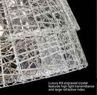 Lustre français en cristal congelé, lampe suspendue, forme d'art moderne, haute luminosité, éclairage pour la maison et le bureau, garantie 10 ans