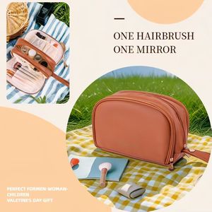 NIANDDUO Accordion <b>Makeup</b> Bag Waterproof Expandable Travel Cosmetic <b>Case</b> For Women Everyday Use - Product Image 3