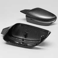 Coque de rétroviseur automobile en fibre de carbone sergé brillant moulée sur mesure OEM avec garniture étendue et supports à clipser