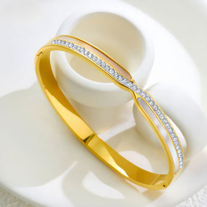 Pulsera y brazalete de acero inoxidable 316L a prueba de agua y antideslustre, chapado en oro de 14K y 18K, pulseras de diseño para mujer. - Product Image 3