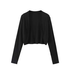 Cárdigan corto modal Runqi N8342 de talla grande para mujer, grosor medio, con etiqueta y marcas. - Product Image 5