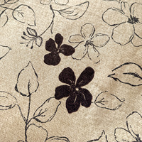 Parure de lit 4 pièces en velours de lait végétal 100 % polyester, motif floral botanique vintage français, avec volants élégants