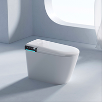 WC intelligent en céramique pour salle de bain avec télécommande, chasse d'eau automatique intelligente et siphon en P