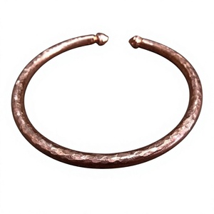 Elegant Pure <b>Copper</b> Cuff <b>Bracelet</b> Featuring Traditional Handmade Artwork For Stylish Unisex Fashion Collection - Product Image 1