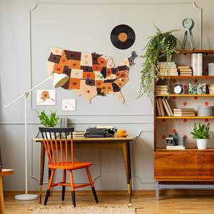 Décoration <span class=keywords><strong>murale</strong></span> géante de voyage en liège en bois, peut suivre les voyages passés et futurs grande carte cadeau de pendaison de crémaillère pour le bureau à domicile - Product Image 5