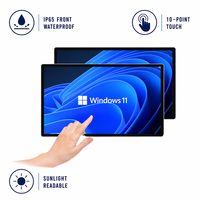 Layar Industri Terintegrasi Bezel Tipis Tahan Air IP65 Panel Depan Tahan Air Layar Sentuh Kapasitif 10 Titik Dapat Dibaca di Bawah Sinar Matahari