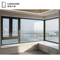 Vidriera Panorámica de Piso a Techo, Fija, Moderna, de Aluminio, con Marco Delgado y Vidrio Tintado, para Villas y Hoteles
