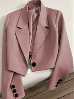 Blazer court chic pour femme 2026, à bouton unique, idéal pour le printemps et l'automne, coupe ajustée, prêt pour le bureau, style déesse