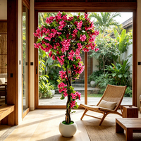 Hochwertige Hochzeitsdekoration Künstlicher Bougainvillea-Baum Stoff-Kunstblumen Bar Haus Restaurant Blumenarrangements