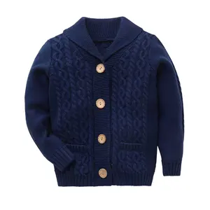 批发定制针织毛衣为儿童100% 纯棉针织披肩V领粉色羊毛衫
