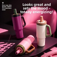 Nouvelle Tasse Isotherme en Acier Inoxydable avec Poignée, Design Minimaliste Moderne, Grande Capacité, Garde les Boissons au Froid, Idéale pour l'Utilisation en Extérieur