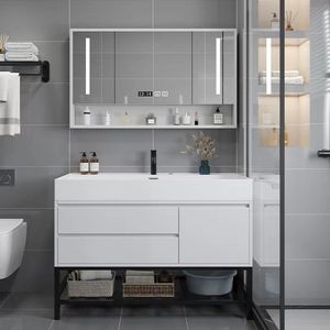 Modern Plywood Bathroom Vanity Cabinet Wash Basin LED Touch Illuminate Mirror Waterproof Eco-Friendly 1 Year Warranty Hotel Use - Product Image 5