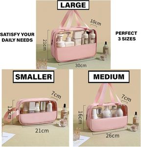 Trousse de Toilette de Voyage Personnalisable Tendance avec Logo, Sac de Maquillage Portable à Fermeture Éclair, Sac de Bain en PVC - Product Image 4
