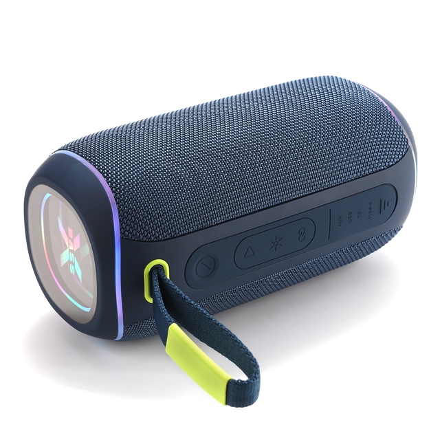 Portable High-Power Subwoofer Speaker with RGB Lighting TWS Stereo USB & AUX Input IPX6 Waterproof Voice Control