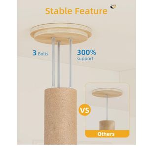 Árbol para Gatos Alto de Piso a Techo para Gatos Grandes, Poste Rascador, Cama Tipo Cueva Ajustable, Hamaca, Poste de Escalada para Gatos de Interior - Product Image 3