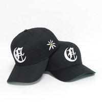 Gorras de Béisbol Deportivas para Hombre, de Acrílico Negro, con Logotipo Bordado en 3D Personalizado, de 6 Paneles, Estructuradas, a la Moda, Precio Económico, Gran Venta