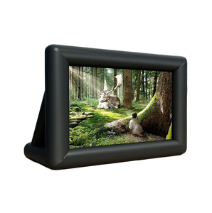 Écran de cinéma gonflable extérieur de 16 pieds, prêt à l'emploi en usine, pour publicité, projecteur, fêtes de famille, tissu BLACK CRYSTAL - Product Image 1