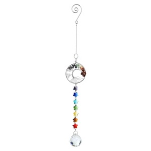 Ins style start moon albero della vita a forma rotonda con 7 chakra star hanging pendant suncatchers <span class=keywords><strong>dream</strong></span> rainbow sun catcher - Product Image 2