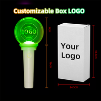 Bâtons lumineux LED en plastique écologiques, logo personnalisé, multicolores, boule lumineuse pour fête, concert Kpop, idole, ultra lumineux, contrôle par application à distance