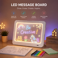 Tableau de dessin lumineux à LED effaçable à sec avec support intégré pour enfants