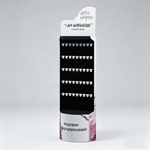 Expositor de Maquillaje Ajustable con Panel de Metal Perforado y Ganchos para Organizar Brochas, Herramientas y Cosméticos - Product Image 1