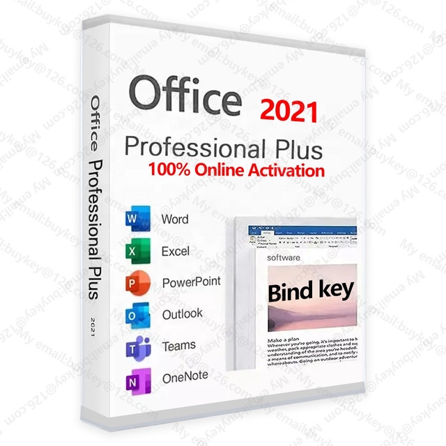 Global Office 2021 Professional Bind Key Office 2021/2019 Plus Pro 5pc/1pc by Phone Online Activation Hb Key Box